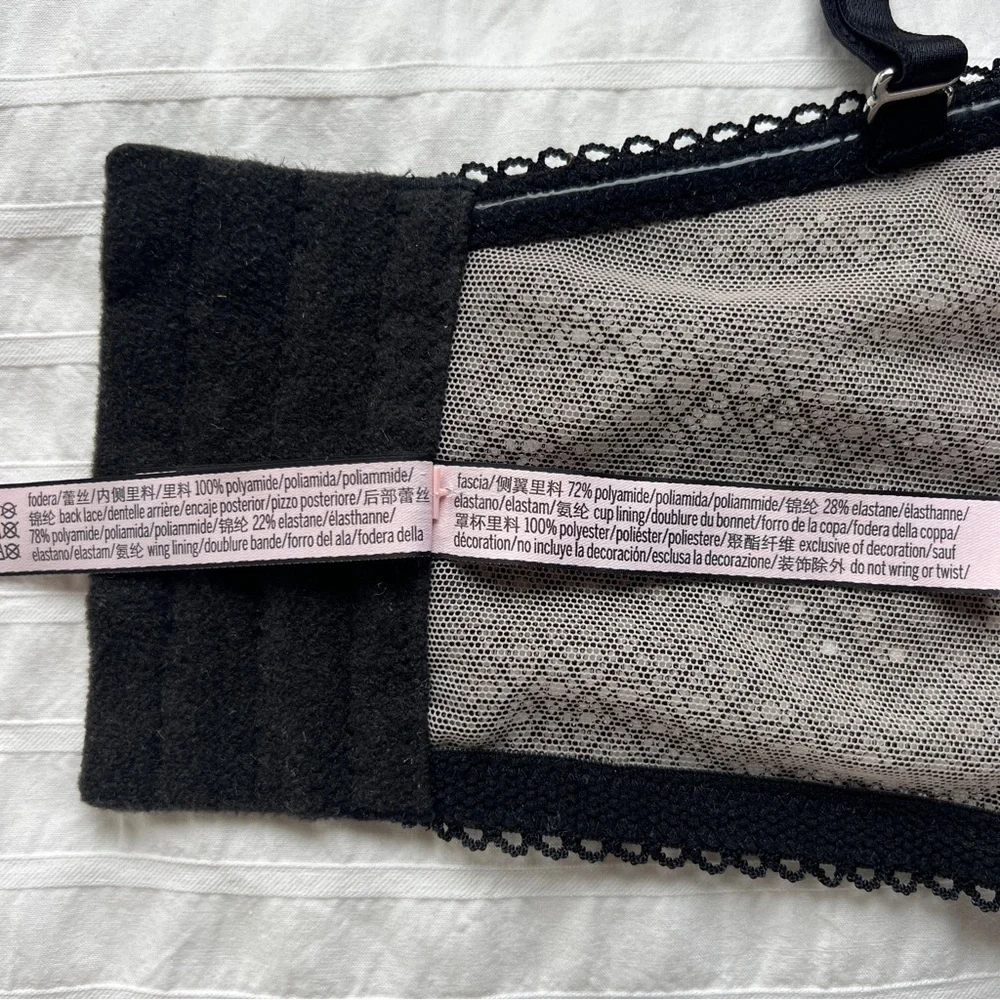 Victoria's Secret Dream Angels Lined Multi-Way Mini Lace Bustier in Black, 32D - Picture 11 of 14